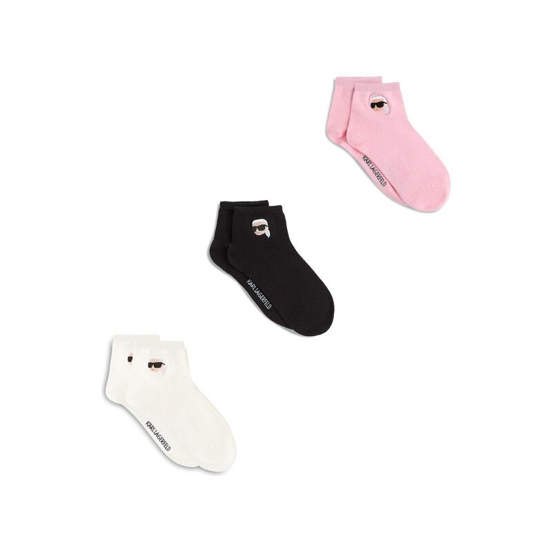Karl Lagerfeld Ponožky  Ikon- kurze Socken – 3er-Pack  pink