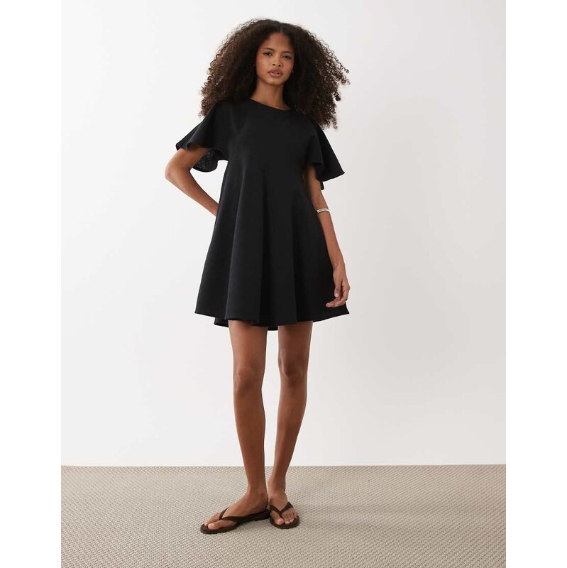 ASOS DESIGN smock t-shirt mini dress in black