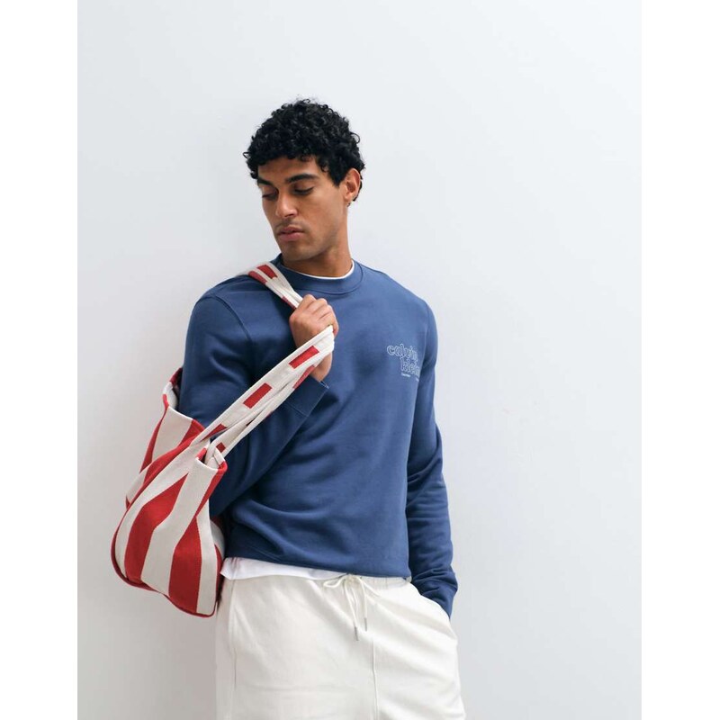 Calvin Klein Jeans graphic sweatshirt in denim blue