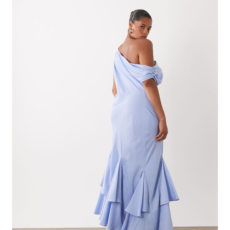 ASOS Curve ASOS DESIGN Curve fallen shoulder midaxi dress with