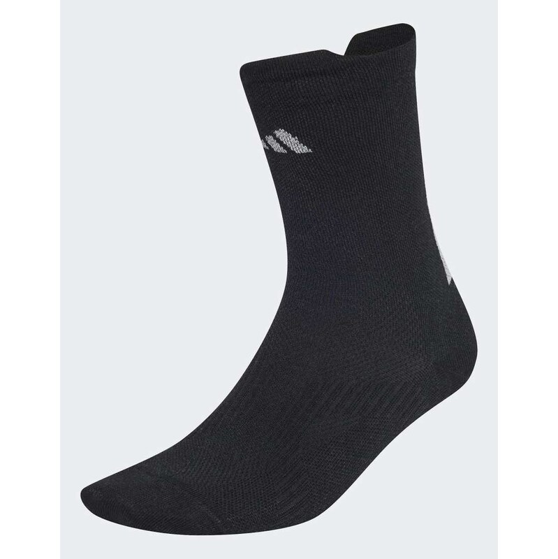 adidas performance Running reflective crew sock in black /