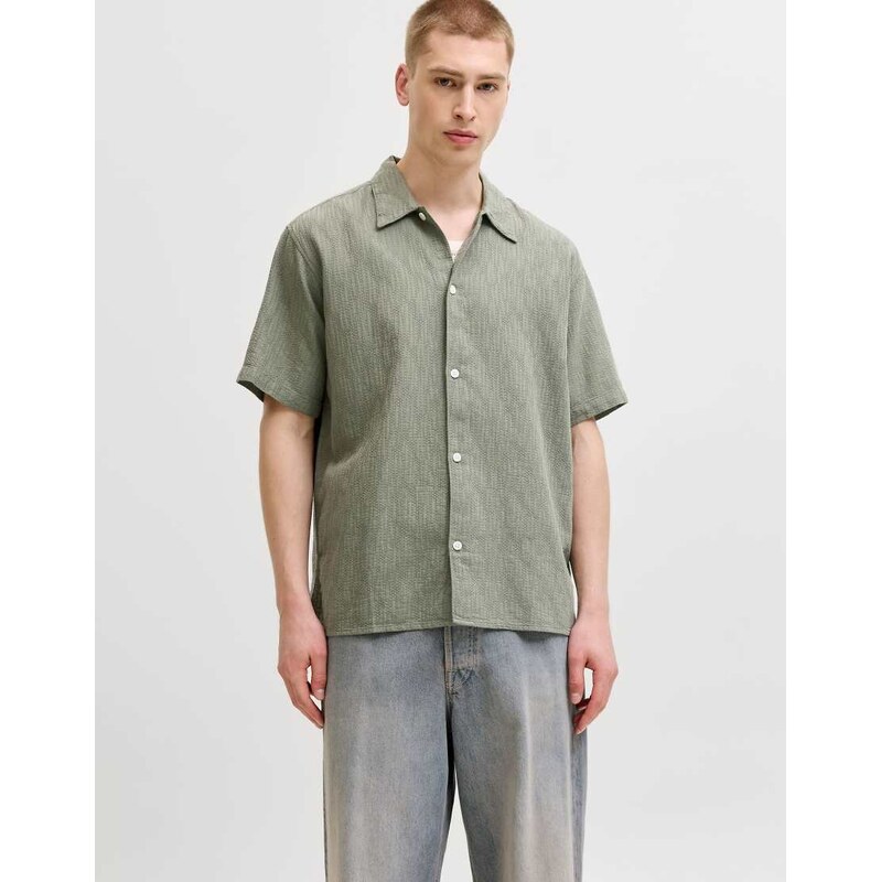 Jack & Jones Resort shirt in vetiver-Green
