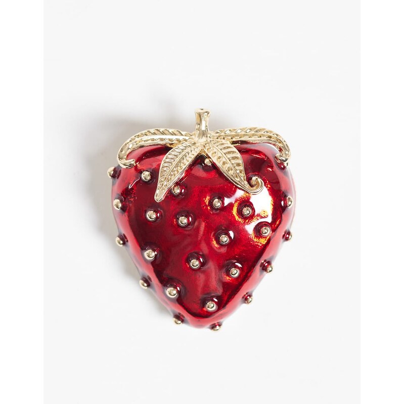 ASOS DESIGN XL brooch with strawberry design in red