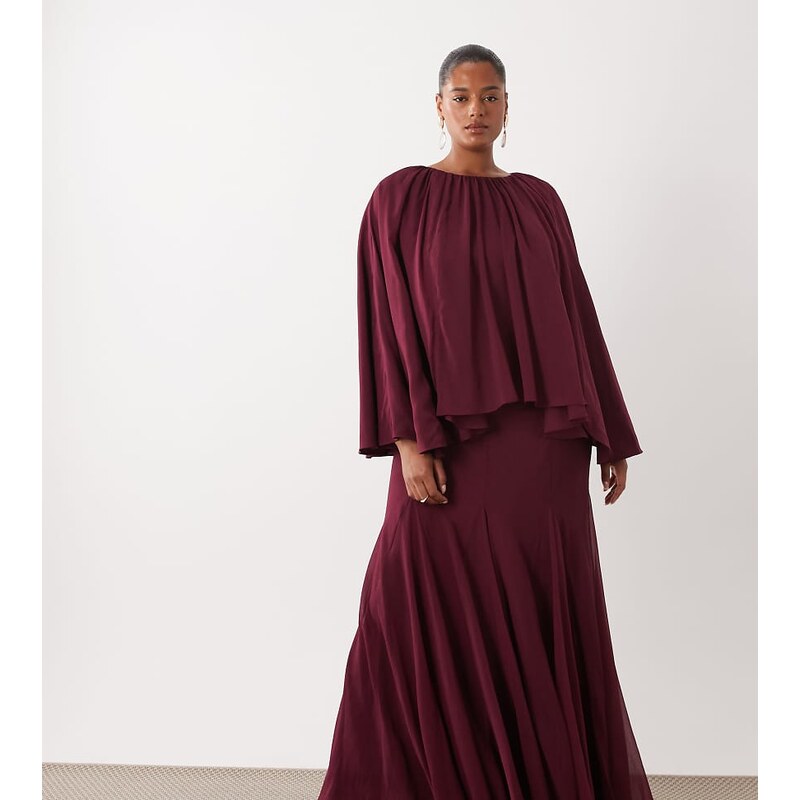 ASOS Curve ASOS DESIGN Curve full volume cape maxi dress with