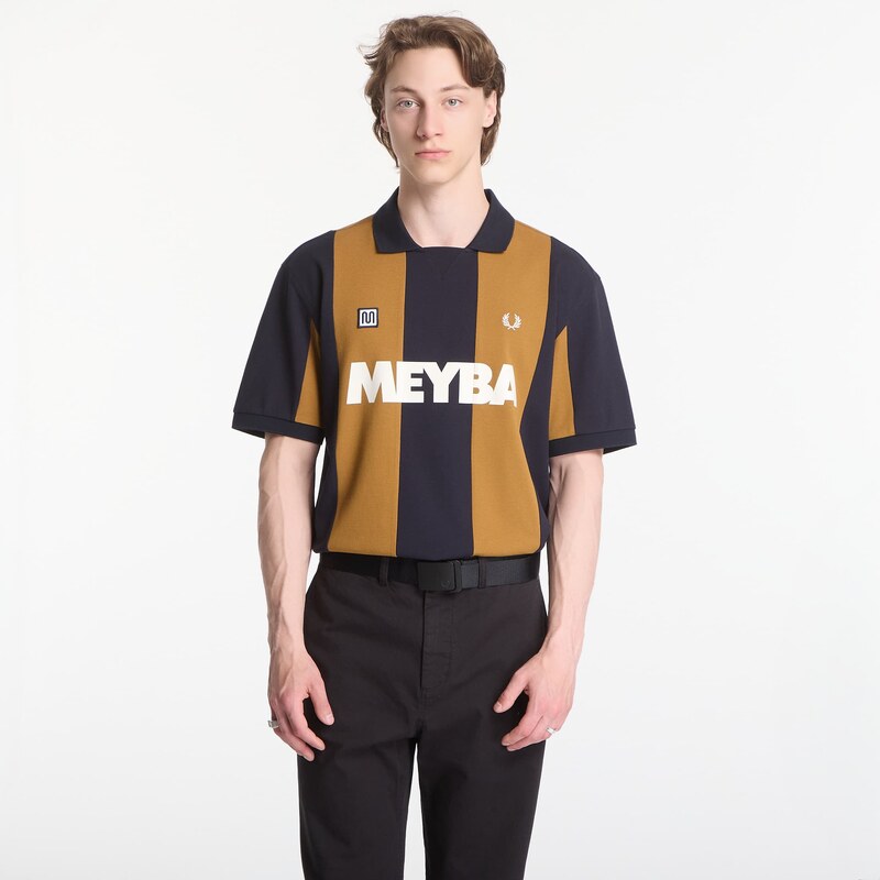 Tričko Fred Perry Meyba Cut And Sew Polo Shirt Brown L