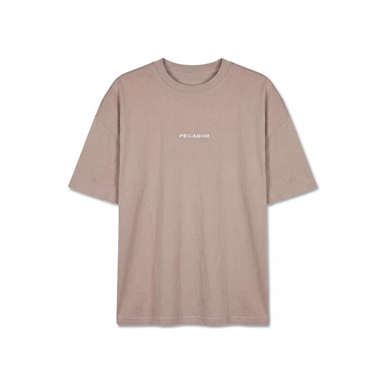 Pegador Oversized tričko Bracy šedobéžová / bílá