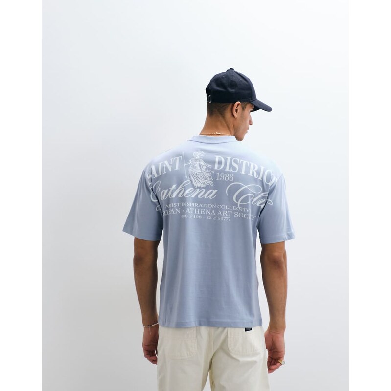ASOS DESIGN oversized t-shirt with Athena graphic in blue