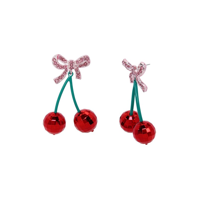 Betsey Johnson Náušnice Sweetheart nefritová / eosin / červená