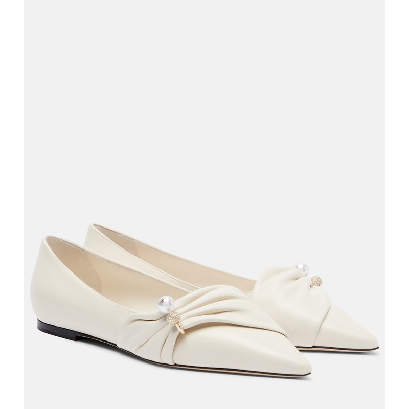Jimmy Choo Rafi embellished leather ballet flats