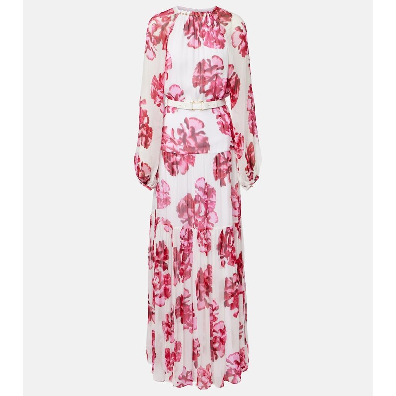 Rebecca Vallance Damask floral georgette gown