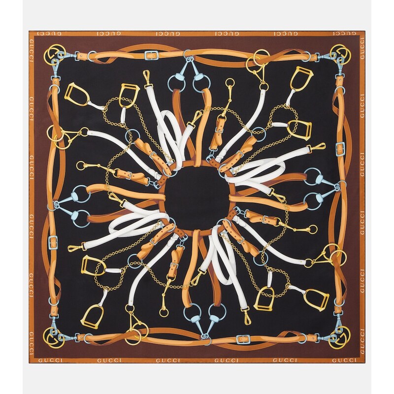 Gucci Printed silk twill scarf