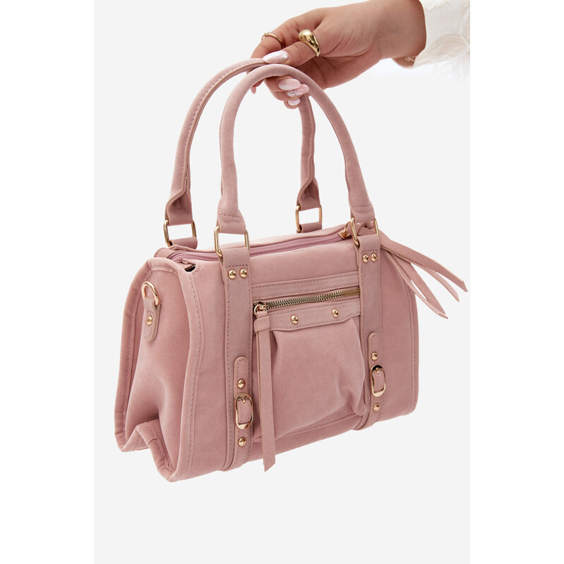 Flora&Co růžová semišová taška Lendra