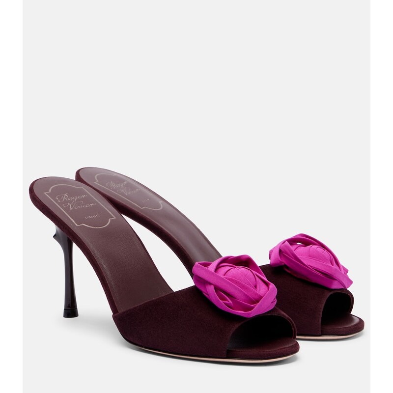 Roger Vivier Rose Vivier suede mules