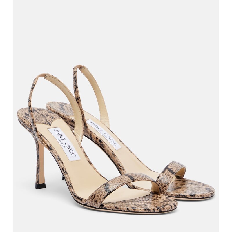 Jimmy Choo Jenn snake-effect leather slingback sandals
