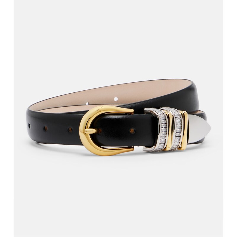 Déhanche Hollyhock embellished leather belt