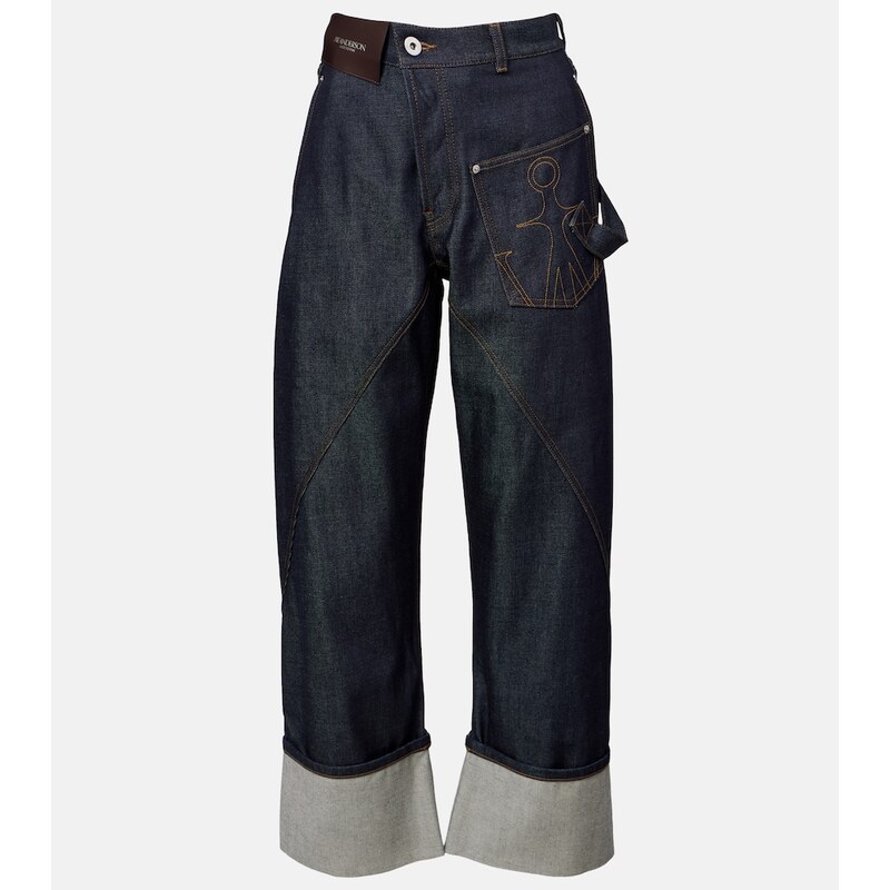 JW Anderson Twisted embroidered straight jeans