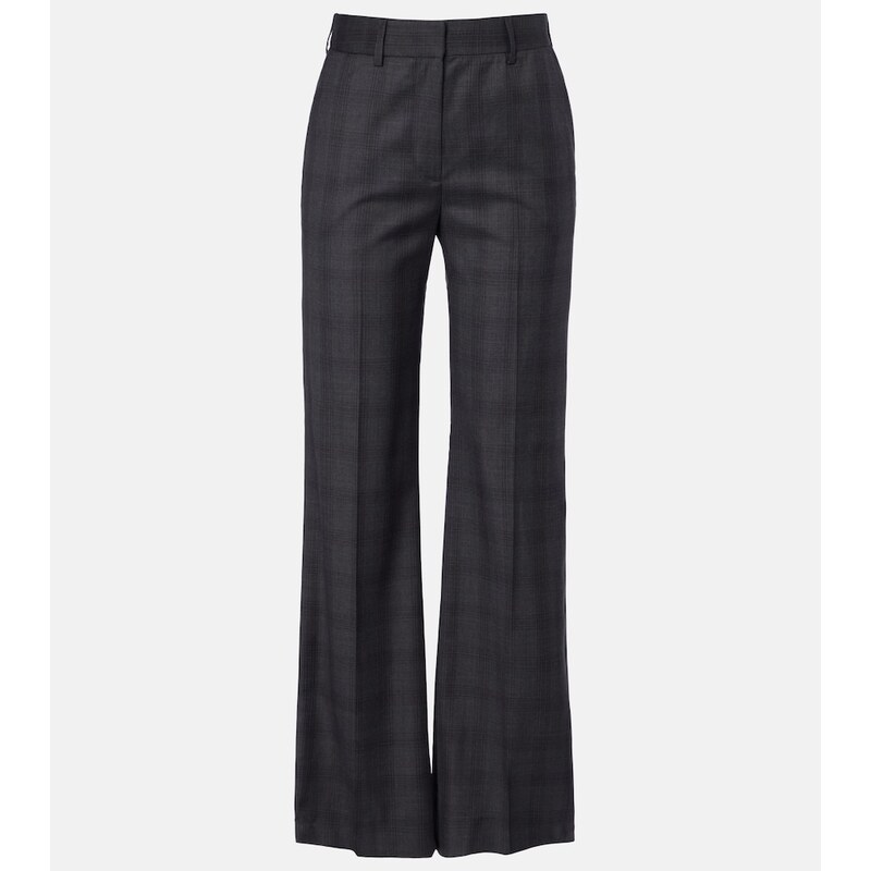 Blazé Milano Lundy checked virgin wool flared pants