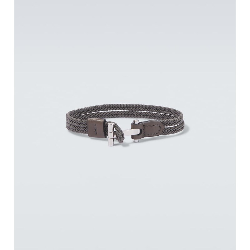 Tom Ford Braided leather-trimmed bracelet