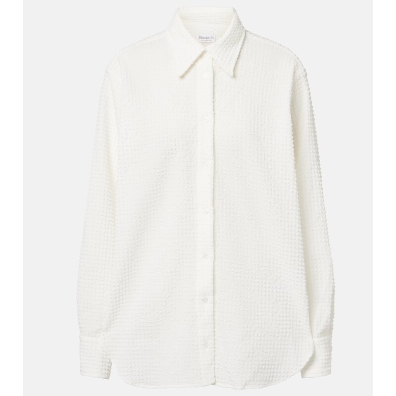 Hunza G Resort oversized seersucker shirt