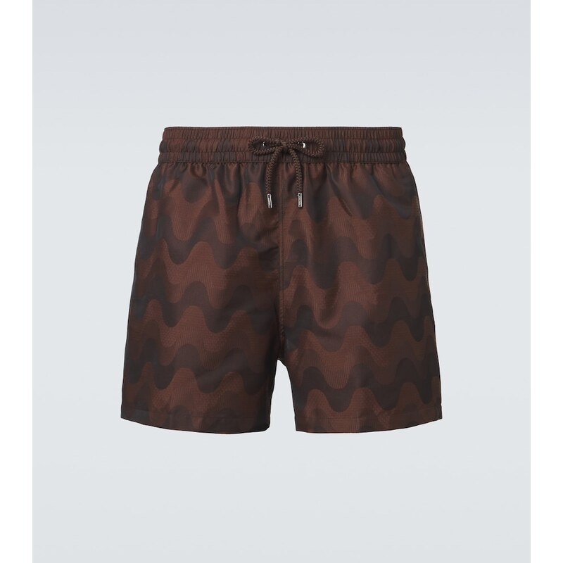 Frescobol Carioca Rio printed jacquard swim trunks