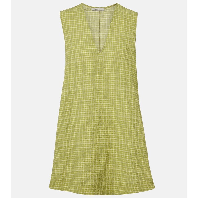 Asceno Derya checked cotton minidress