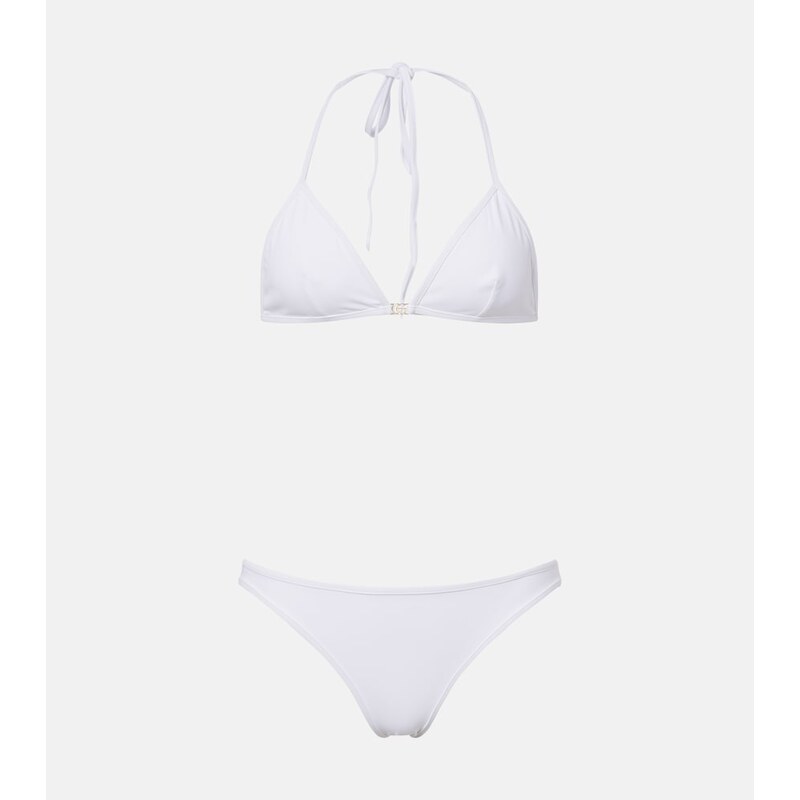 Dvoupříčkové plavky Gucci Double G v barvě Panna+Panna+Uwhite