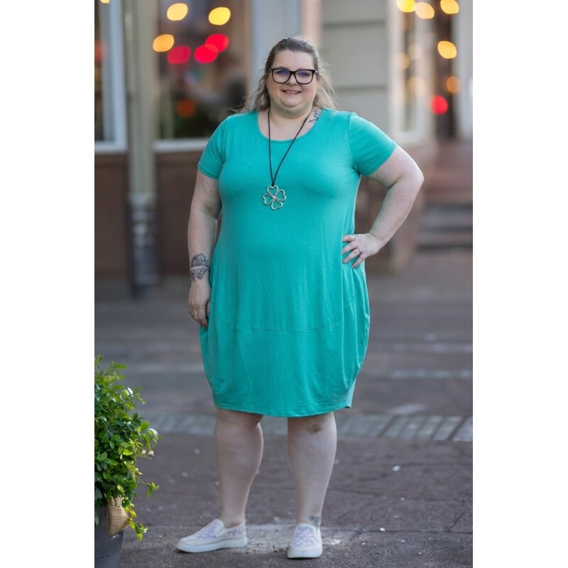 Italy fashion Šaty CALIOPE Barva: tyrkysová, Velikost: UNI: XL