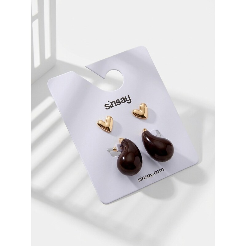 Sinsay - Sada náušnic 2 pack - vícebarevná