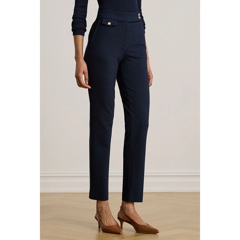 Lauren Ralph Lauren slim fit kalhoty dámské s viskózou