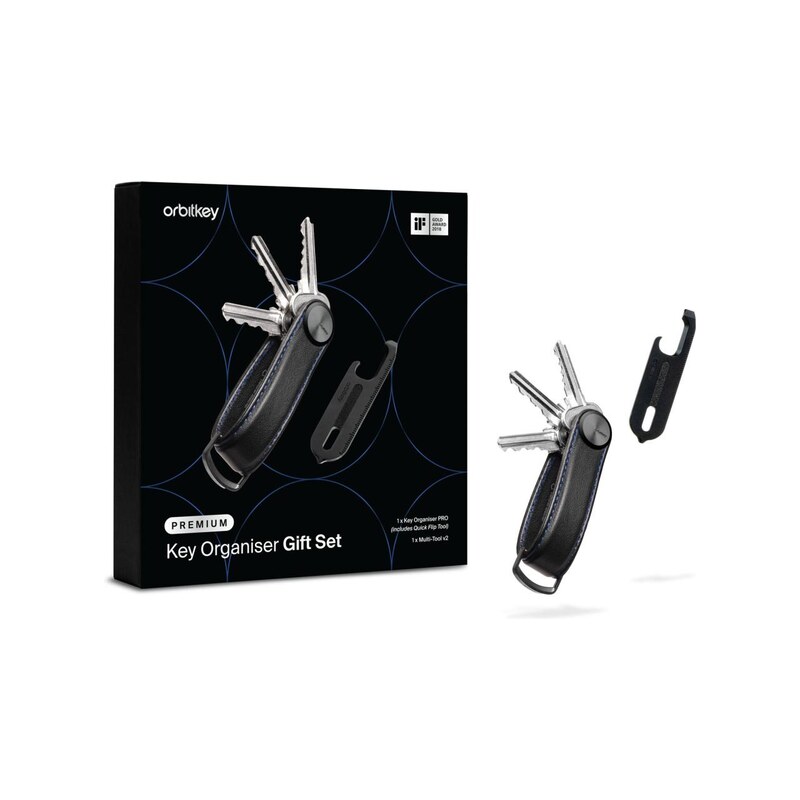 Dárková sada Orbitkey Pro Black s modrým prošíváním + Multitool