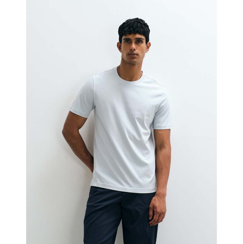 Mango classic slim fit t-shirt in turquoise-Blue