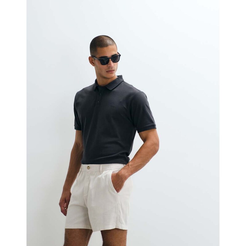 Abercrombie & Fitch YPB fitted short sleeve polo in black