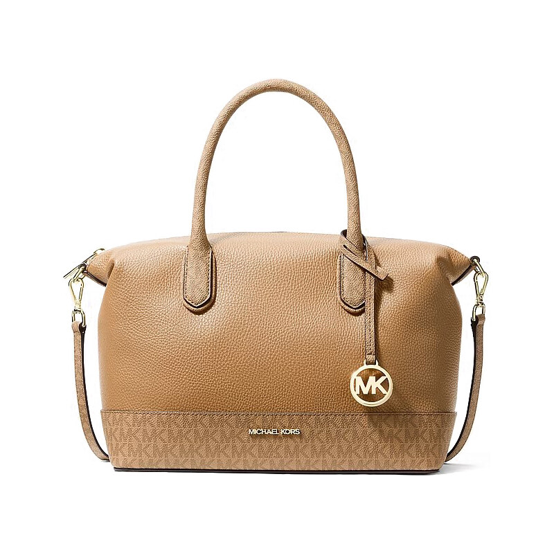 Michael Kors Hyde medium kožená kabelka hnědá camel