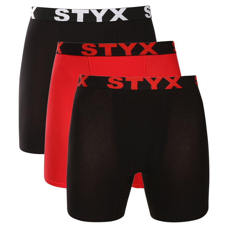 3PACK pánské boxerky Styx long sportovní guma vícebarevné