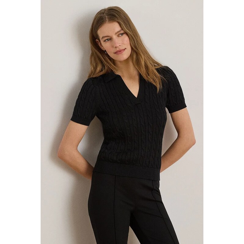 Lauren Ralph Lauren svetr s krátkým rukávem dámský s viskózou
