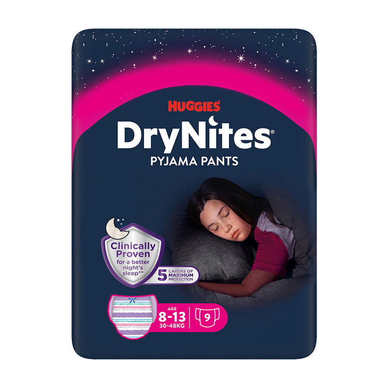 DryNites kalhotky absorpční pro dívky 8-13 let (30-48kg) 9ks