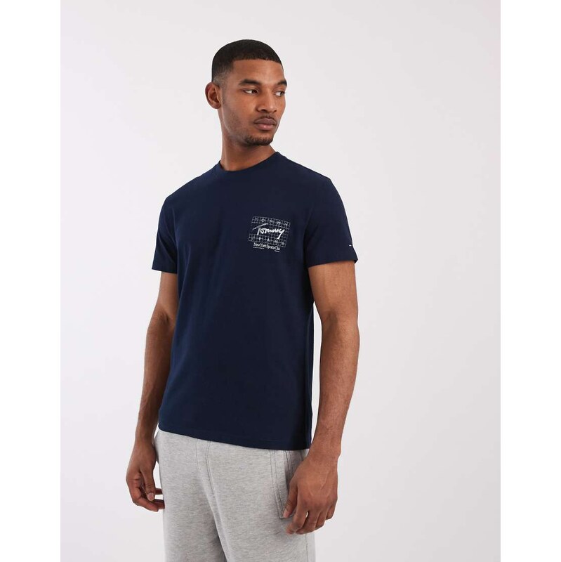 Tommy Jeans flag logo back print t-shirt in navy