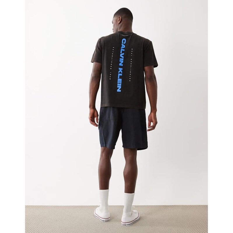 Calvin Klein Jeans back graphic centre logo graphic t-shirt in