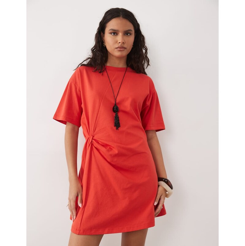 ASOS DESIGN wrapped waist mini dress in red