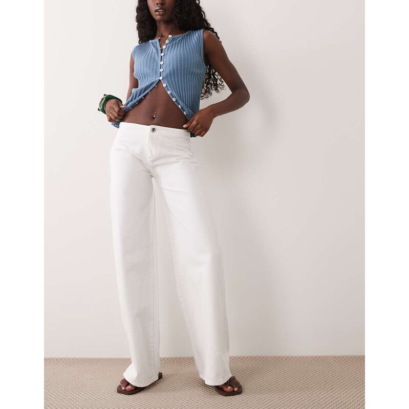 Mango Teen straight jean in white
