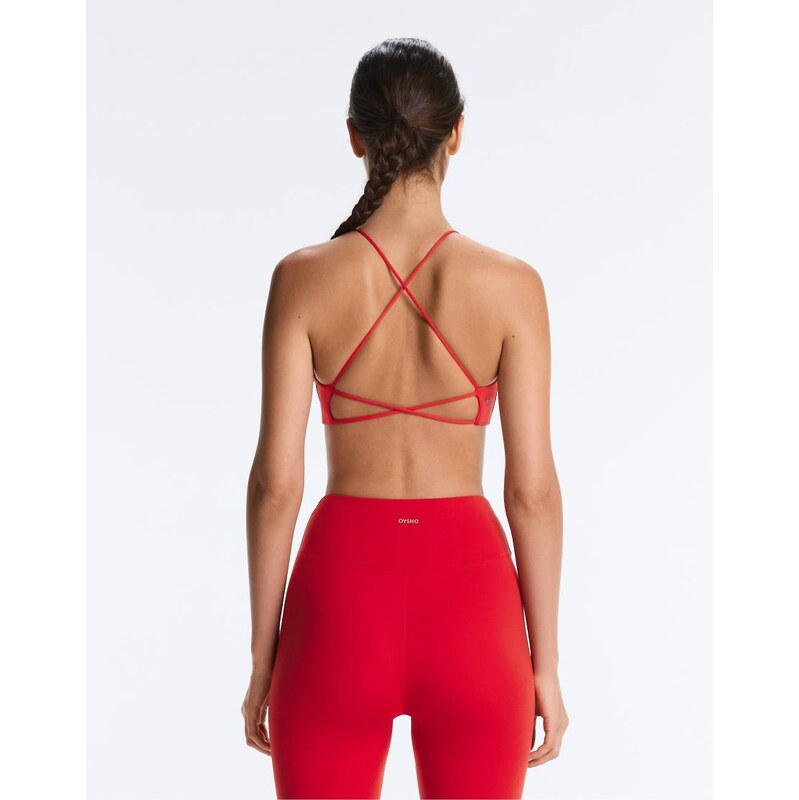 OYSHO Light-support comfortlux cross-back sports bra in red