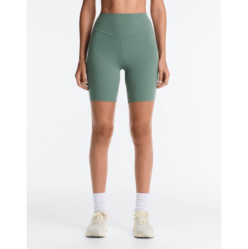 OYSHO Comfortlux high-rise 20cm short leggings in green