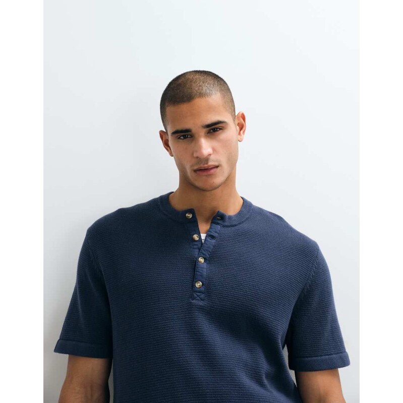 Abercrombie & Fitch Abercrombie knitted short sleeve henley t