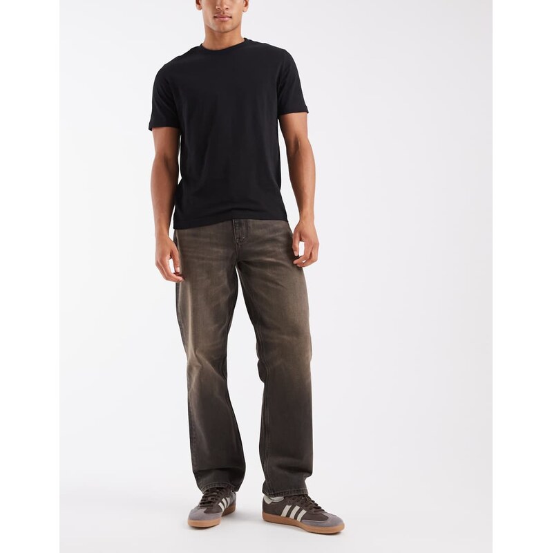 ASOS DESIGN straight jeans in vintage brown wash