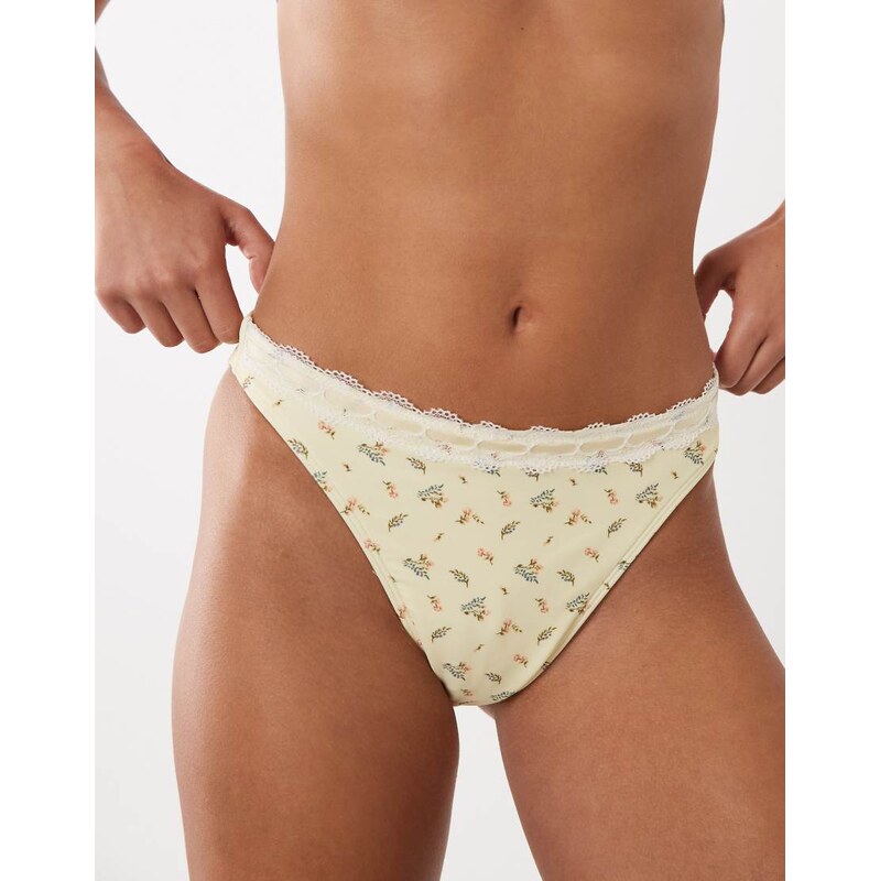 Abercrombie & Fitch low rise bikini bottom co-ord in yellow