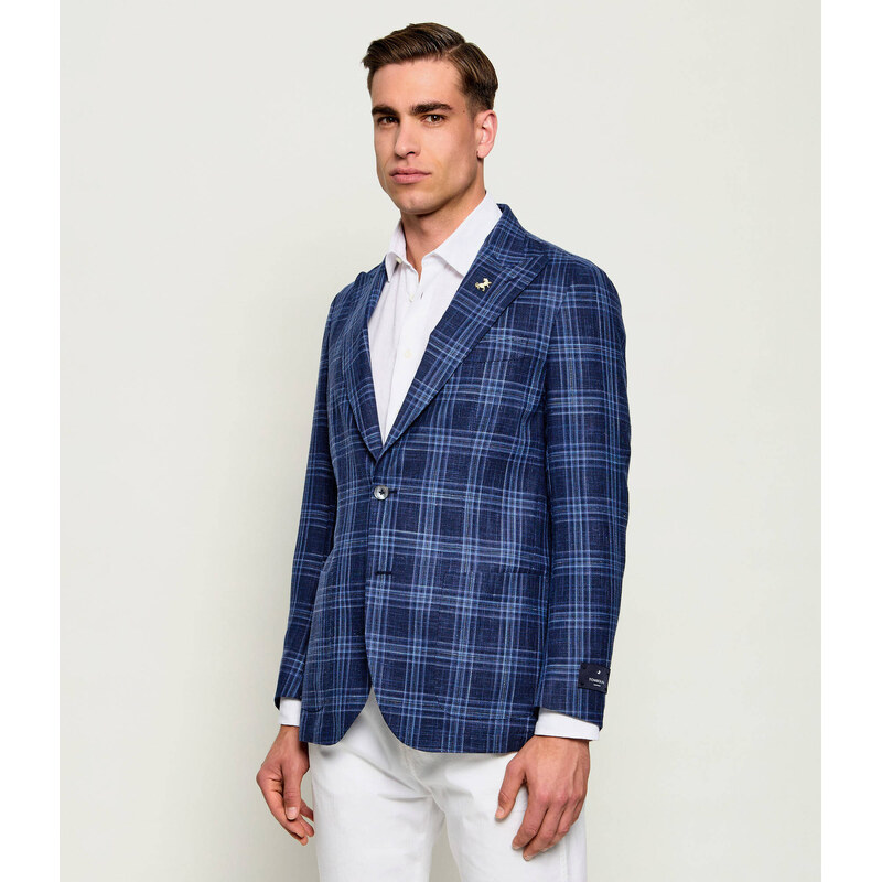 Tombolini Vlněná sako | Slim Fit přidáním lnu