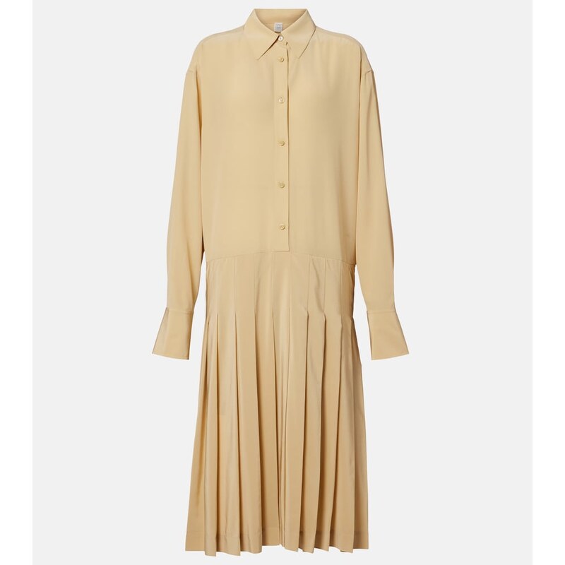 Toteme Pleated silk shirt dress