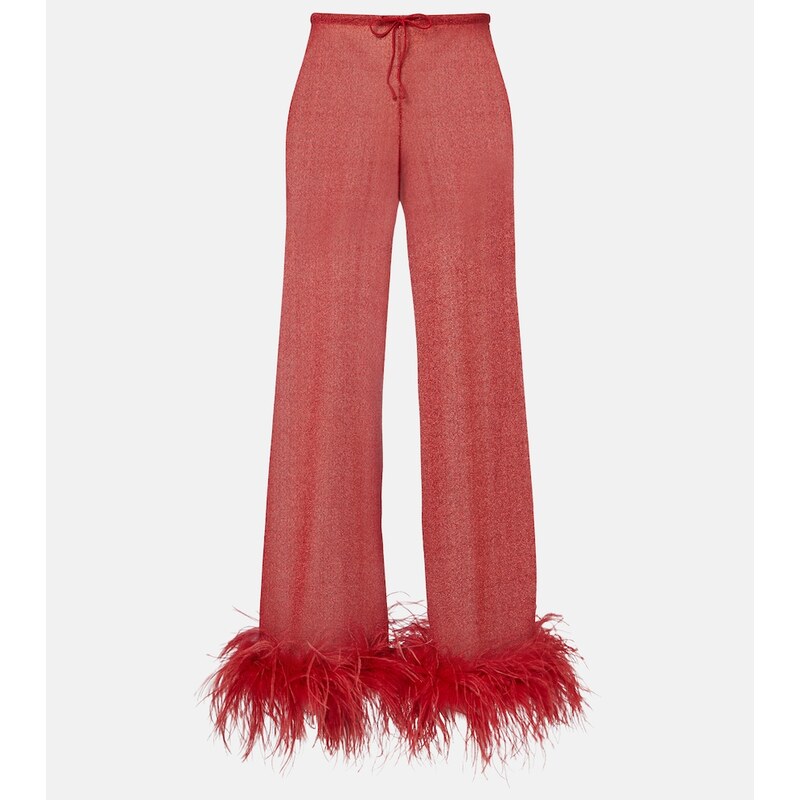 Oséree Lumière Plumage wide-leg pants