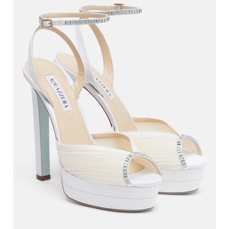 Aquazzura Bridal Be Mine embellished platform sandals