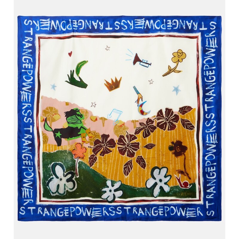 Alémais x MLAK Tangible Love printed silk twill scarf